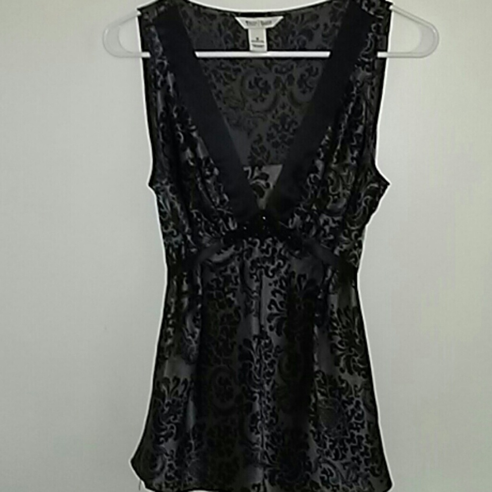 White House Black Market Silk Beaded Shirt